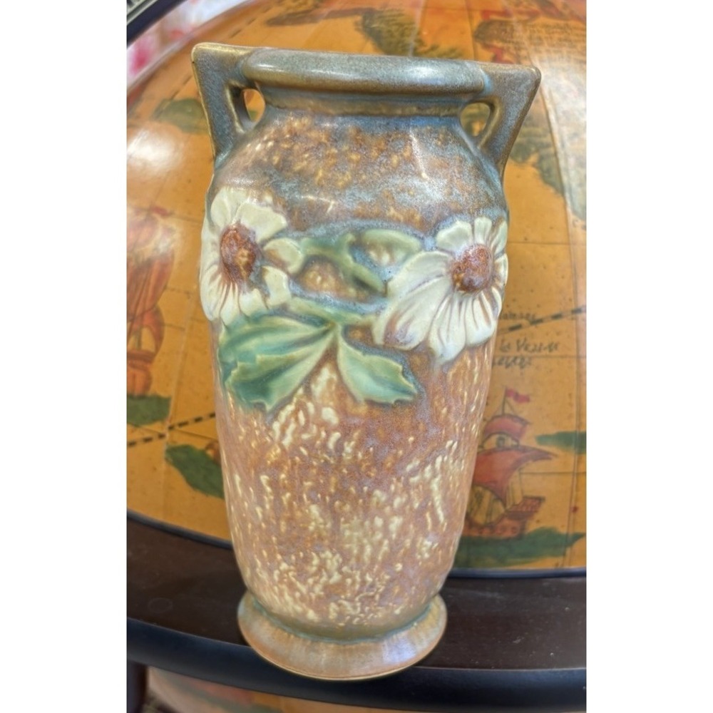 VINTAGE ROSEVILLE POTTERY DAHLROSE VASE #363 6" MINT CONDITION W Sticker